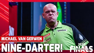 NINEDARTER ON HOME SOIL 🇳🇱 Michael van Gerwen v Luke Humphries  2023 World Series of Darts Finals [upl. by Torrie587]