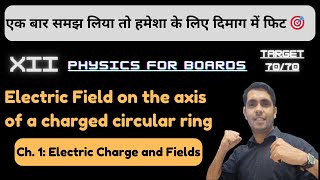 XII Physics Ch 01 Electric field on the axis of a charged circular ring Tesla Classes Yogesh Sir [upl. by Assiren]