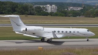 FullHD Airfix Gulfstreams 5 amp 4 takeoff at GenevaGVALSGG [upl. by Oinotnas822]