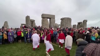 Celebrating the winter solstice at Stonehenge [upl. by Elauqsap]