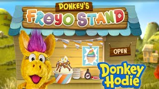 Make Yummy FroYo with Donkeys Froyo Stand Make Delicious Treats amp Learn with Donkey Hodie [upl. by Whitson]