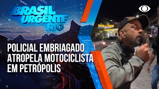 Policial embriagado ameaça testemunhas após atropelar motociclista [upl. by Dibrin988]