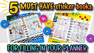 ⭐My TOP 5 MUST HAVE ⭐ Sticker Books for filling in my Happy Planner 📒❤️ [upl. by Eetnuahs]