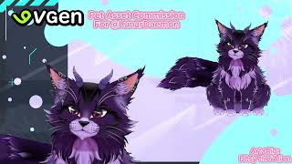 Maine Coon Vtuber Pet Asset  VGen Commission Showcase  Cat Vtuber Asset Art and Rigging [upl. by Yunick]