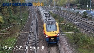 East Midlands Trains Class 222 Passing Elstree amp Borehamwood at Speed [upl. by Grier365]