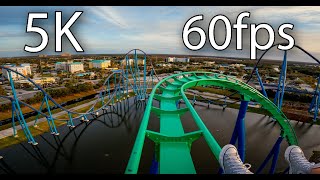 Kraken front seat onride 5K POV 60fps SeaWorld Orlando [upl. by Avner256]