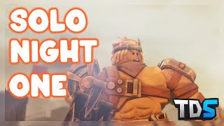 Solo Night 1 Easy amp Hard w Cutscenes  Roblox TDS [upl. by Ysabel]