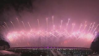 Maracana lit up with spectacular fireworks display [upl. by Lucania]