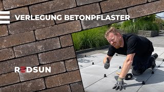 Verlegung von Betonpflaster  bei REDSUN [upl. by Eisseb]