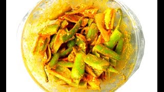 Instant Punjabi dhaba style Green chilly pickle instant achaar [upl. by Algar]