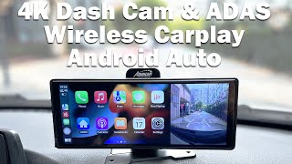 Advanced higher 1026inch Carplay amp Android Auto with 5G WiFi and AUX and 4K ADAS CamAdinkam V30S [upl. by Goldsmith]