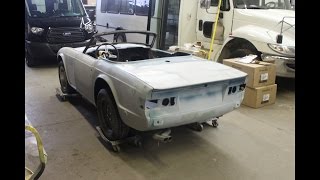 1973 Triumph TR6 Restoration Project  Part 10  Ready For Paint [upl. by Akimot]