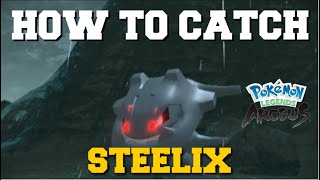 HOW TO CATCH STEELIX IN POKEMON LEGENDS ARCEUS ALPHA STEELIX LOCATION [upl. by Anital]