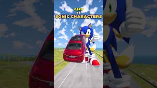 Cars VS Sonic Characters 🚗  BeamNGdrive shorts [upl. by Ecnerrat]