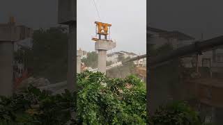 Surat Metro Crane from metro project crashes down on bungalow suratmetro [upl. by Asquith775]