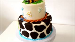 Giraffe baby shower cake  Jungle theme cake [upl. by Tedd]