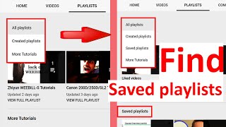 How to FIND SAVED PLAYLISTS on YouTube [upl. by Araik]