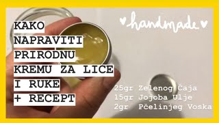 Kako napraviti prirodnu kremu za lice i ruke  recept [upl. by Fesuoy]