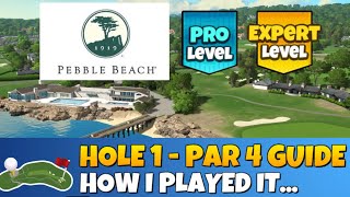 Hole 1 Eagle  PEBBLE BEACH  ProExpert  18Hole Cup  Golf Clash Guide [upl. by Yssim]