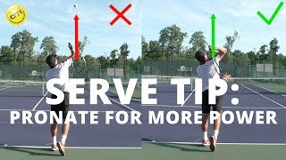 Tennis Serve Tip How To Pronate For More Power [upl. by Tapes170]