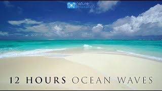 12 HOUR 4K Ocean Waves Video amp Sounds Perfect Beach Scene quotWhite Sand Blue Waterquot Fiji Islands [upl. by Elagiba934]