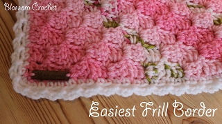 Easiest Crochet Border Ever Simple Frills [upl. by Arolf]