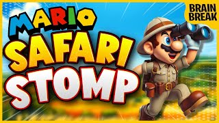 Super Mario Safari Stomp  Mario Brain Break  Freeze Dance  Just Dance  GoNoodle [upl. by Aikas244]