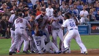 SFLAD Puig Bumgarner argue benches clear [upl. by Aser]