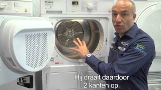 Miele droger T8164WP productvideo uitleg wasmachinenl [upl. by Nytsirhc]