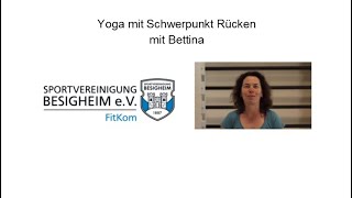 Spvgg Besigheim  FitKom Homeworkout Yoga mit Schwerpunkt Rücken [upl. by Filip156]