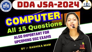 DDA JSA 2024 T2 all Computer questions TCS 29 Sept2024 by Radhika Mam Pattern like CHSL T2 [upl. by Hareehat]