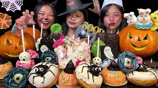 Halloween Party🎃 Ft ​⁠​⁠Binduli amp ​⁠​⁠Mikasafoodie Eating Spooky Sweets amp Candles 🍭 Mukbang [upl. by Alexi]