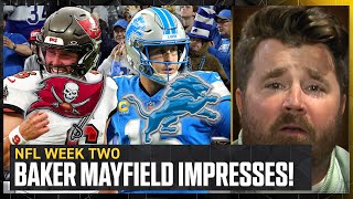 Baker Mayfield Bucs STUN Jared Goff Lions reaction amp analysis  NFL on FOX Pod [upl. by Taimi]