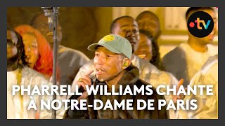 Réouverture de NotreDame de Paris  Pharrell Williams et ses 70 choristes chantent un medley inédit [upl. by Brittne]