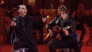 Marilyn Manson and Tyler Bates performing Sweet Dreams Acoustic live on italian TV show MUSIC [upl. by Aara]