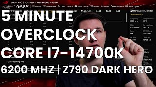 5 Minute Overclock Core i714700K to 6200 MHz [upl. by Lejeune]