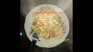 TORNILLOS DE VERDURAS CON POLLOESPAGUETIS DE TORNILLOS CON POLLO [upl. by Stubbs]