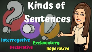 KINDS OF SENTENCES Declarative Imperative Interrogative Exclamatory [upl. by Albright]