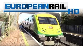 Iarnród Éireann Irish Rail 201 loco 223  Mark 4 set 4006 pass Gormanston Station on a gauging trial [upl. by Othilia]