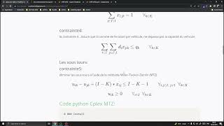 VRP Cplex avec python MTZ [upl. by Sivam]