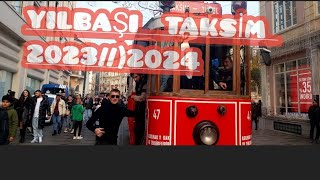 istanbul taksim Beyoğlu İstiklal caddesi canlı yılbaşı 20232024 years hapy walking taksim [upl. by Odarnoc52]