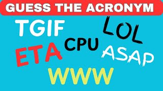 Guess the Acronym  80 Acronyms Quiz [upl. by Ahsirkal]