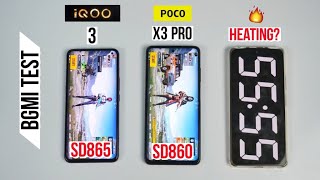 Poco X3 Pro vs iQOO 3 Pubg Test Heating and Battery Test  SD860 vs SD865 🔥 [upl. by Luamaj]