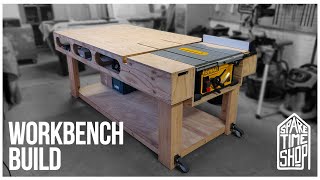 Builing a Work Bench With Integrated Table Saw DeWalt DWE7492 [upl. by Brocky]