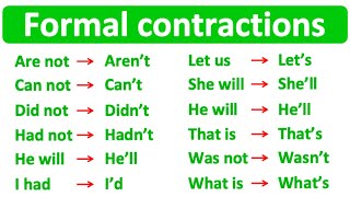 60 FORMAL CONTRACTIONS  Learn with examples [upl. by Reagan935]