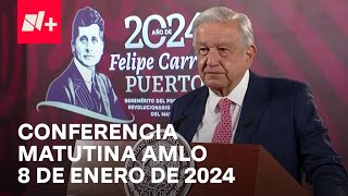 Conferencia mañanera AMLO hoy  8 de enero de 2024 [upl. by Stedman732]