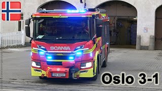 Oslo Engine 31 responding Sagene Fire Station NO  122022 [upl. by Saucy]