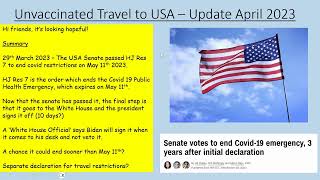 Unvaccinated Travel to USA April 2023 [upl. by Philps]