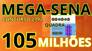 Mega sena concurso 2792 PRÊMIO ESTIMADO R10500000000 milhões DEZENAS DE OURO [upl. by Landbert784]