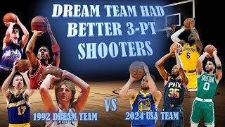 1992 Dream Team vs 2024 Team USA Which is the better 3pt shooting team [upl. by Yellas]